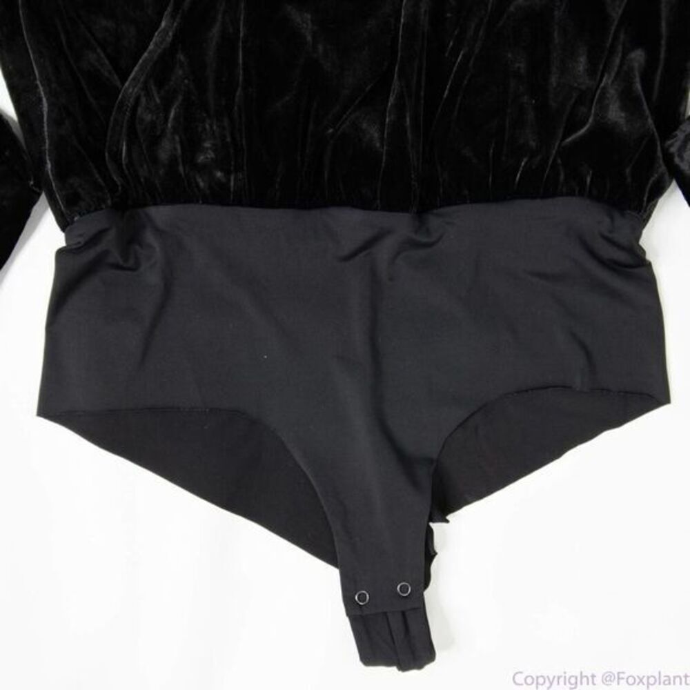 NEW L'Agence Marcella  black‎ Velvet Bodysuit, size S/P - Picture 7 of 14